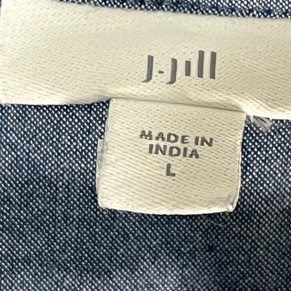 J.Jill Pure Jill Floral Embroidered V-Neck Tunic sz L (F) - Picture 3 of 3